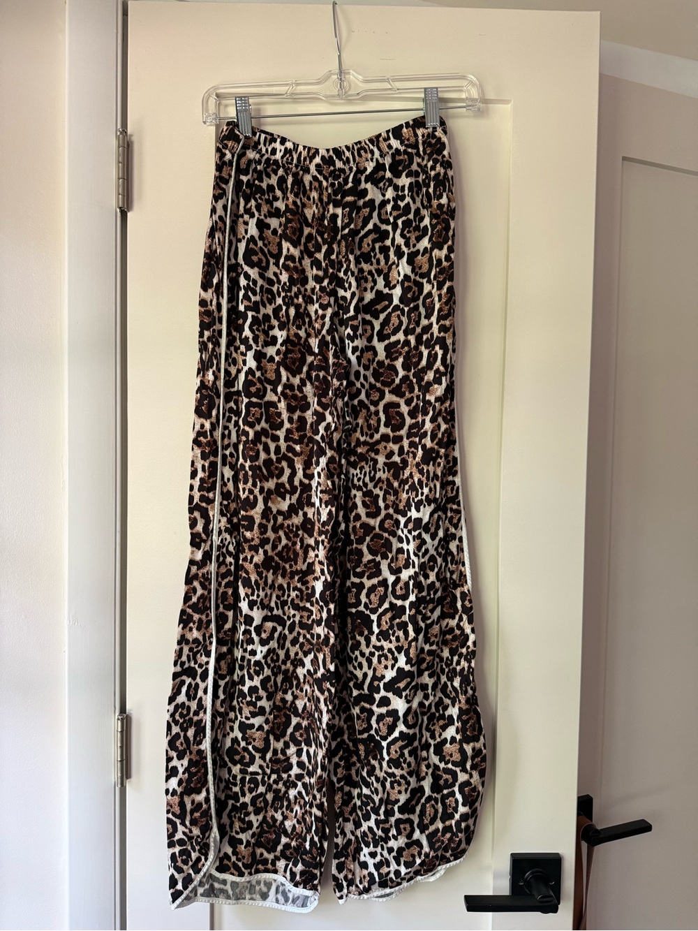 Leopard Print Wide-Leg pants - Brown/Black